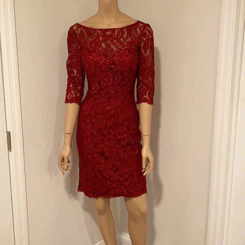 Alyce Paris Black Label lace long sleeve dress